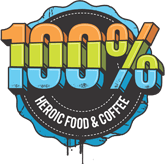 100% Heroic Food & Coffee logo